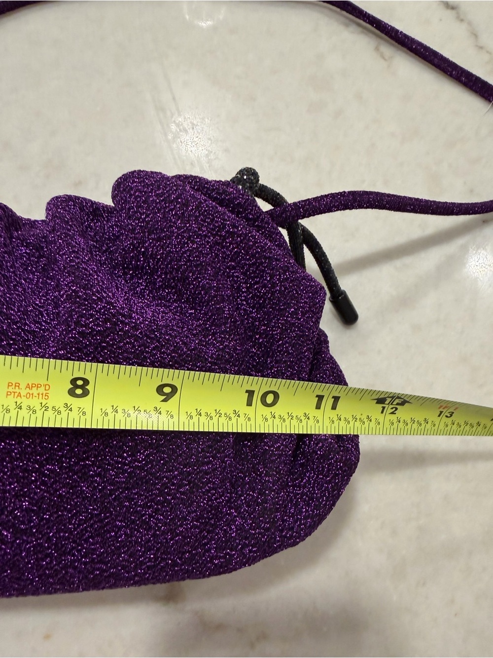 Rebecca minkoff Purple Glitter Drawstring Shoulder Bag!! New! - Picture 6 of 7